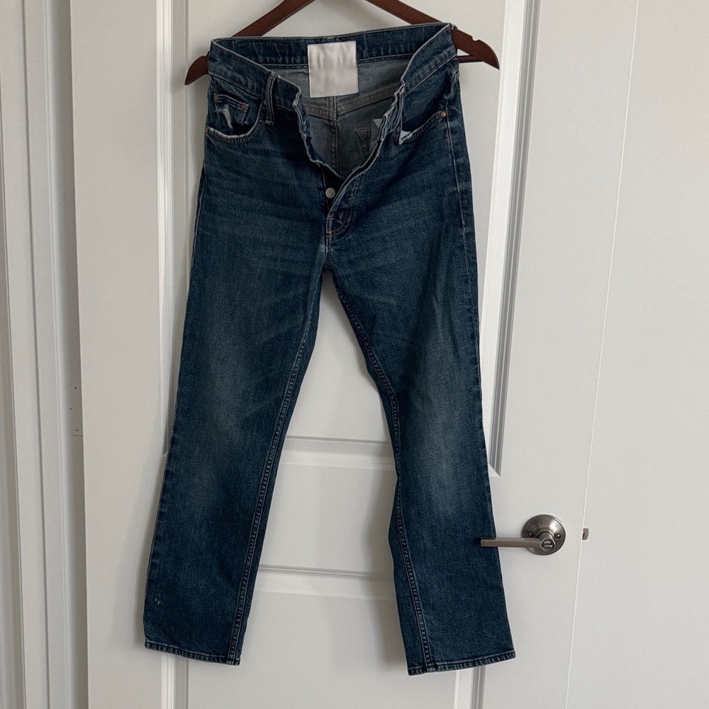 MOTHER Women's Straight Jeans in Dark Blue
